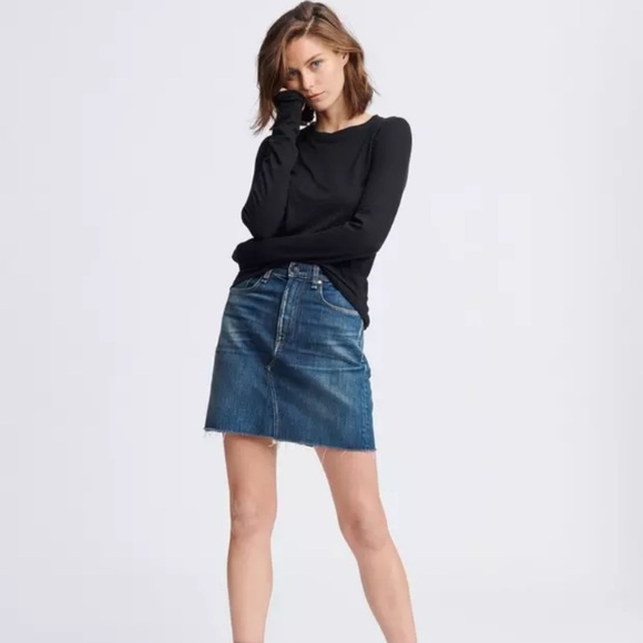 Rag & Bone Denim Hayden in Magnus Indigo Jean Skirt  size 26 - Picture 1 of 8